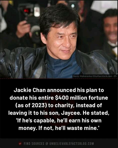 jackie chan donated his wealth